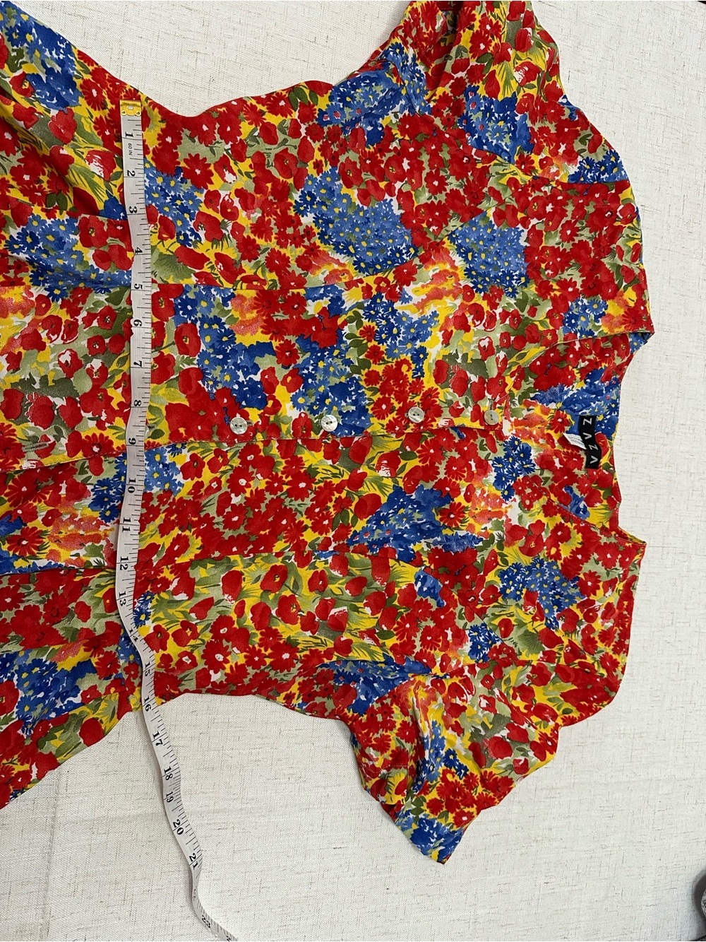 ZAZA Floral Multicolor Dress - Red, Blue & Yellow Bloom Print - Picture 7 of 10